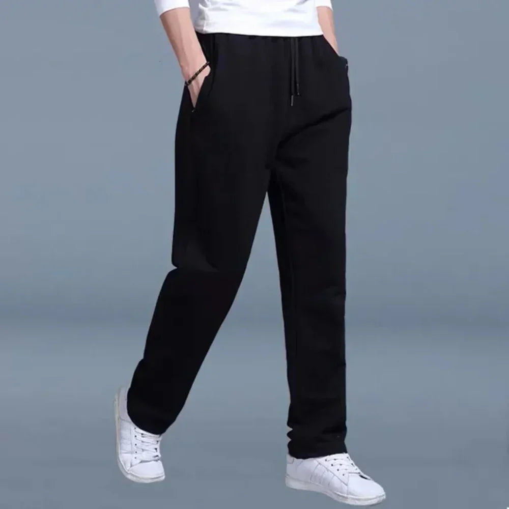Men’s Jogging Pants – Relaxed Fit – Breathable Blend – Elastic Waist – Side Pockets Black