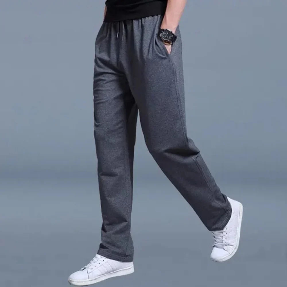 Men’s Jogging Pants – Relaxed Fit – Breathable Blend – Elastic Waist – Side Pockets Dark Gray