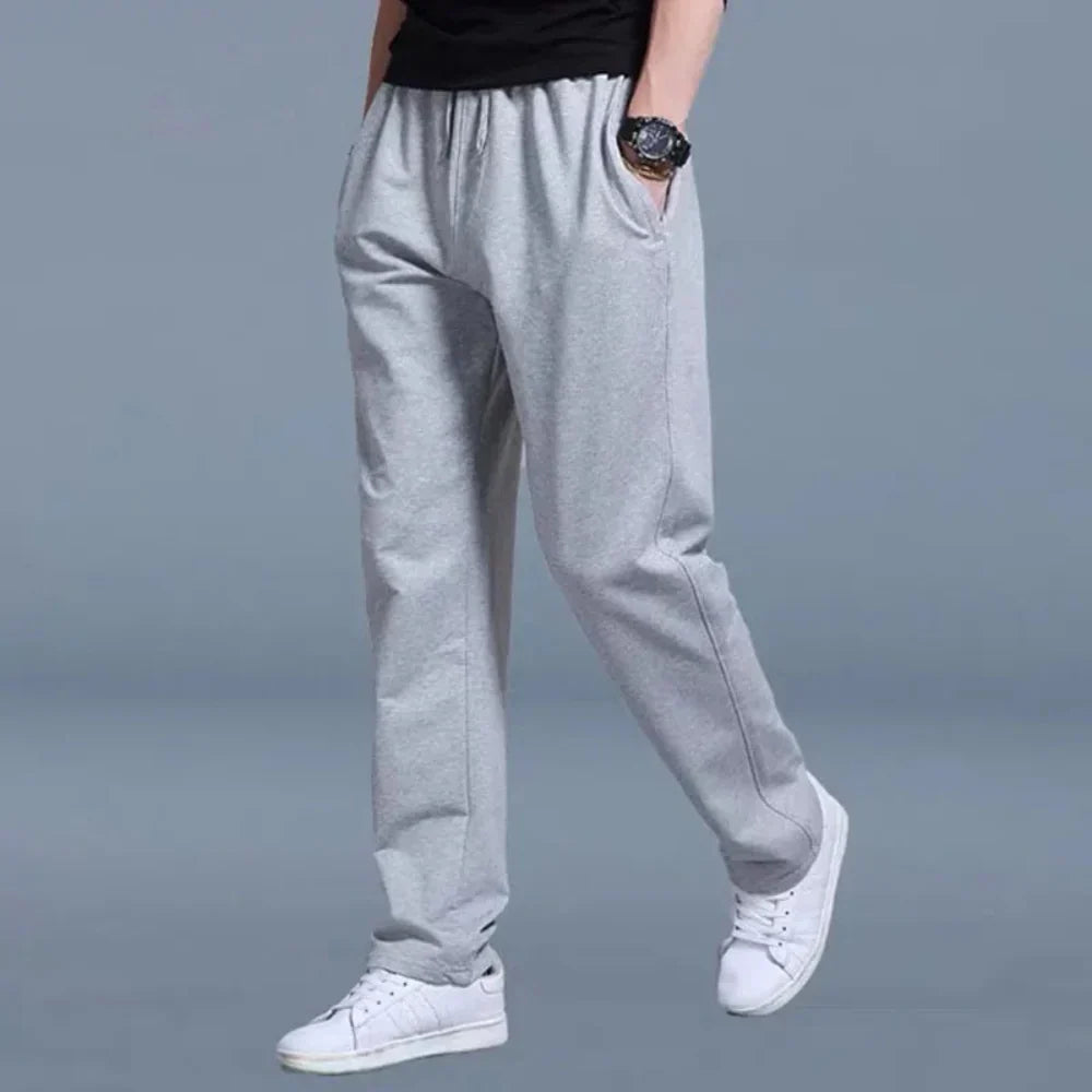 Men’s Jogging Pants – Relaxed Fit – Breathable Blend – Elastic Waist – Side Pockets Light Gray