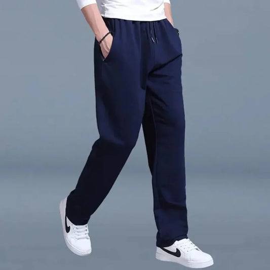 Men’s Jogging Pants – Relaxed Fit – Breathable Blend – Elastic Waist – Side Pockets Dark Blue