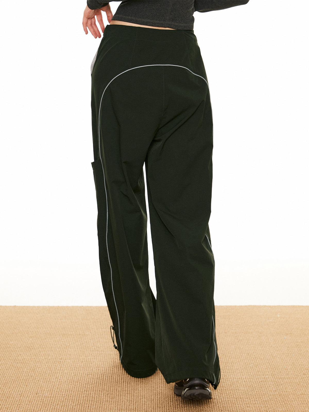 Women's Wide Leg Cargo Pants - Drawstring Utility Trousers - StreetChic