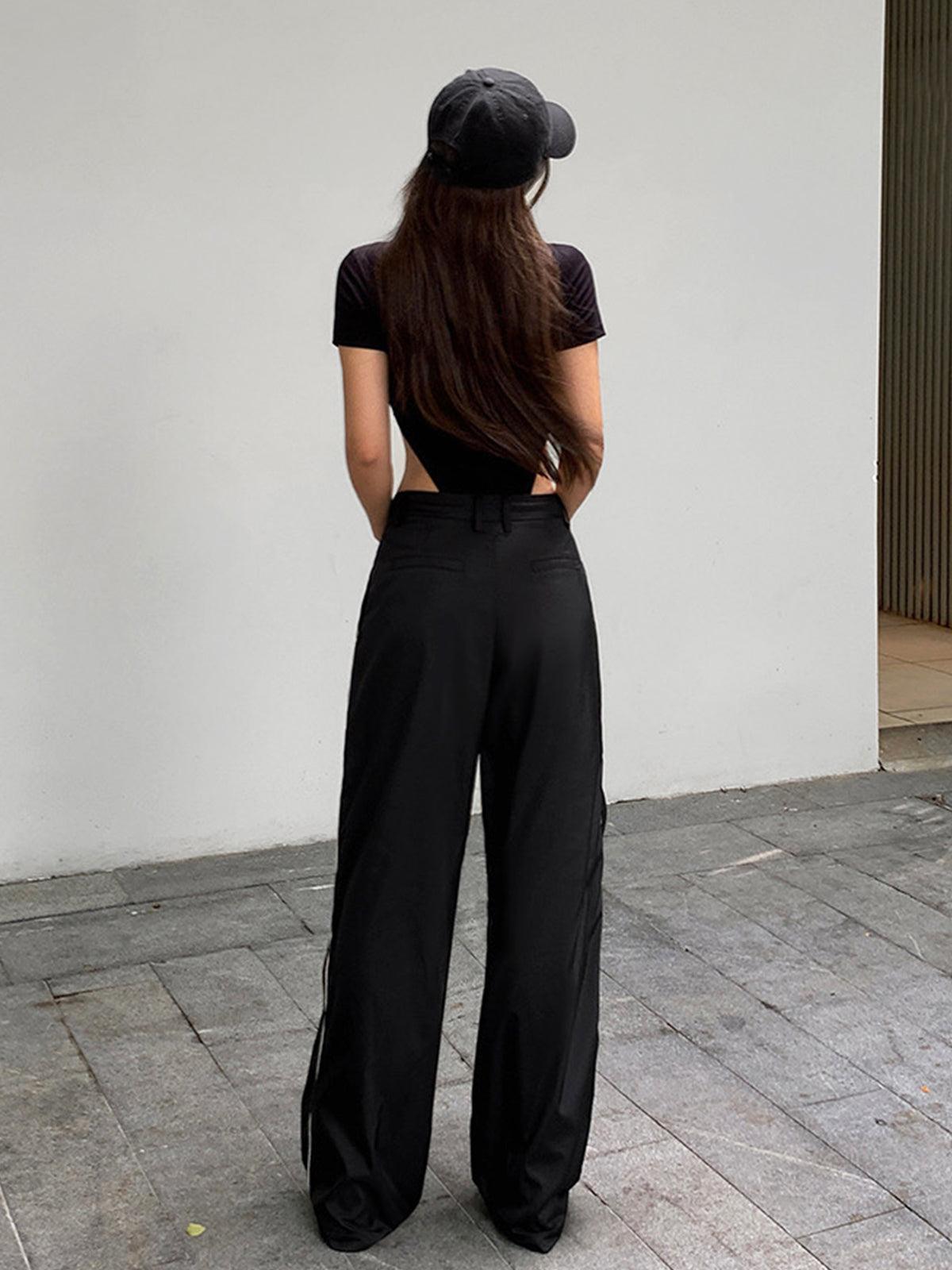 Women's Relaxed Fit Track Pants - Sporty Wide-Leg Trousers - StyleFlex