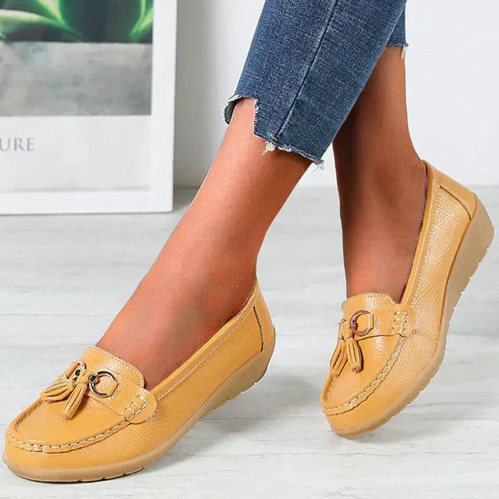 Premium Leather Moccasins for Women - ComfortStep Yellow