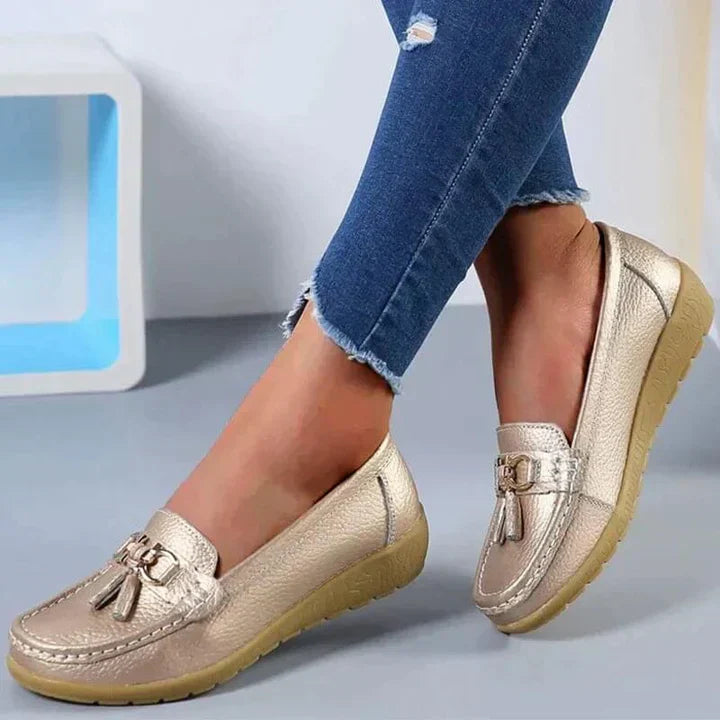 Premium Leather Moccasins for Women - ComfortStep Gold