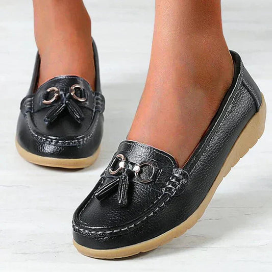 Premium Leather Moccasins for Women - ComfortStep Black