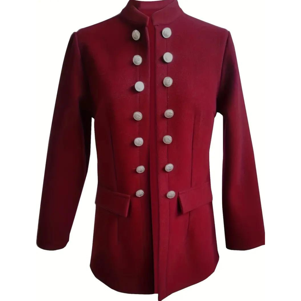 Black Casual Blazer with Front Buttons - Arja