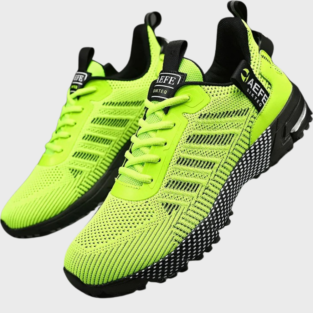 Men’s Athletic Sneakers - Lightweight Breathable Mesh - Lace-Up Running Shoes Green
