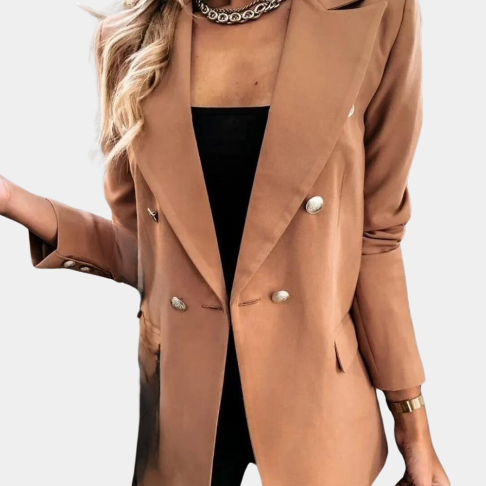 Lightweight Polyester Blazer - Chic Tailored Antonella Khaki