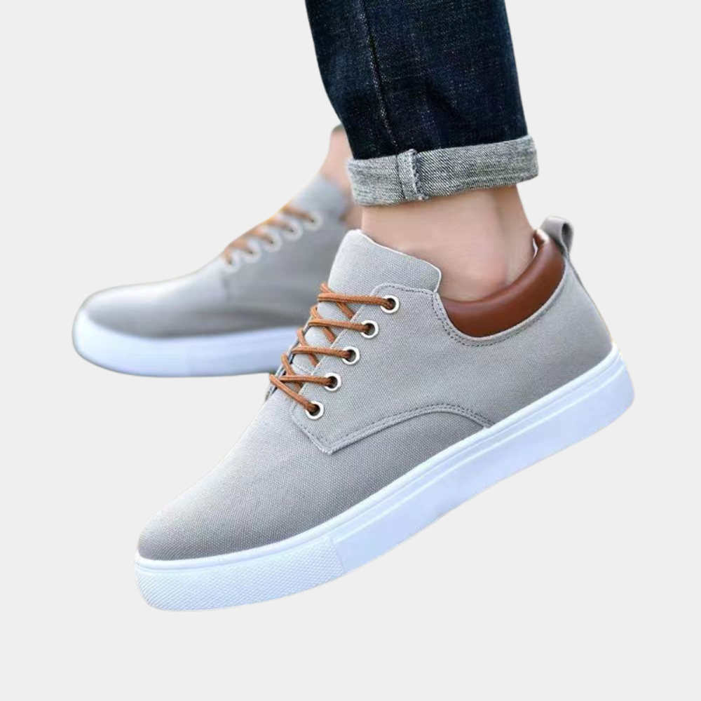 Men’s Low-Top Casual Shoes – Breathable Blend – Slim Fit – Lightweight Everyday Wear Gray