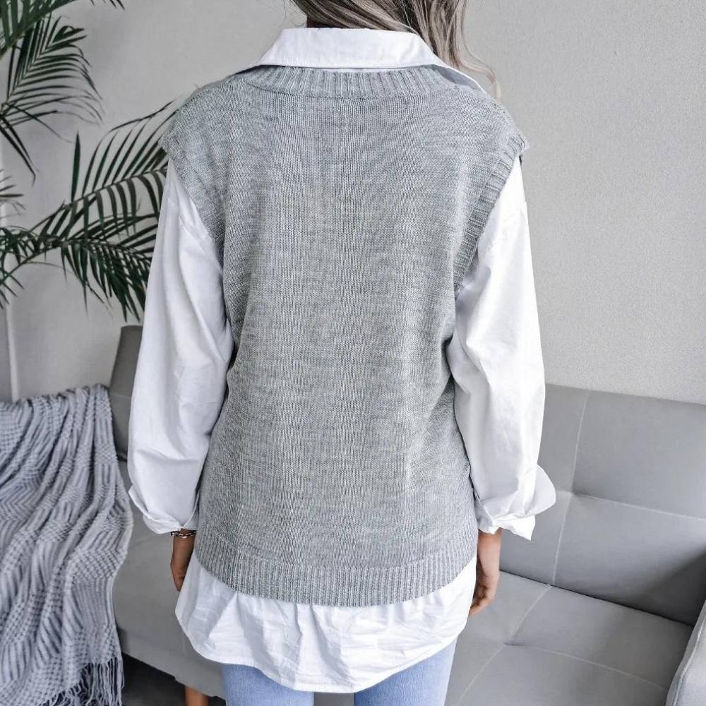 Women's Cable Knit Sweater Vest - LayerLux