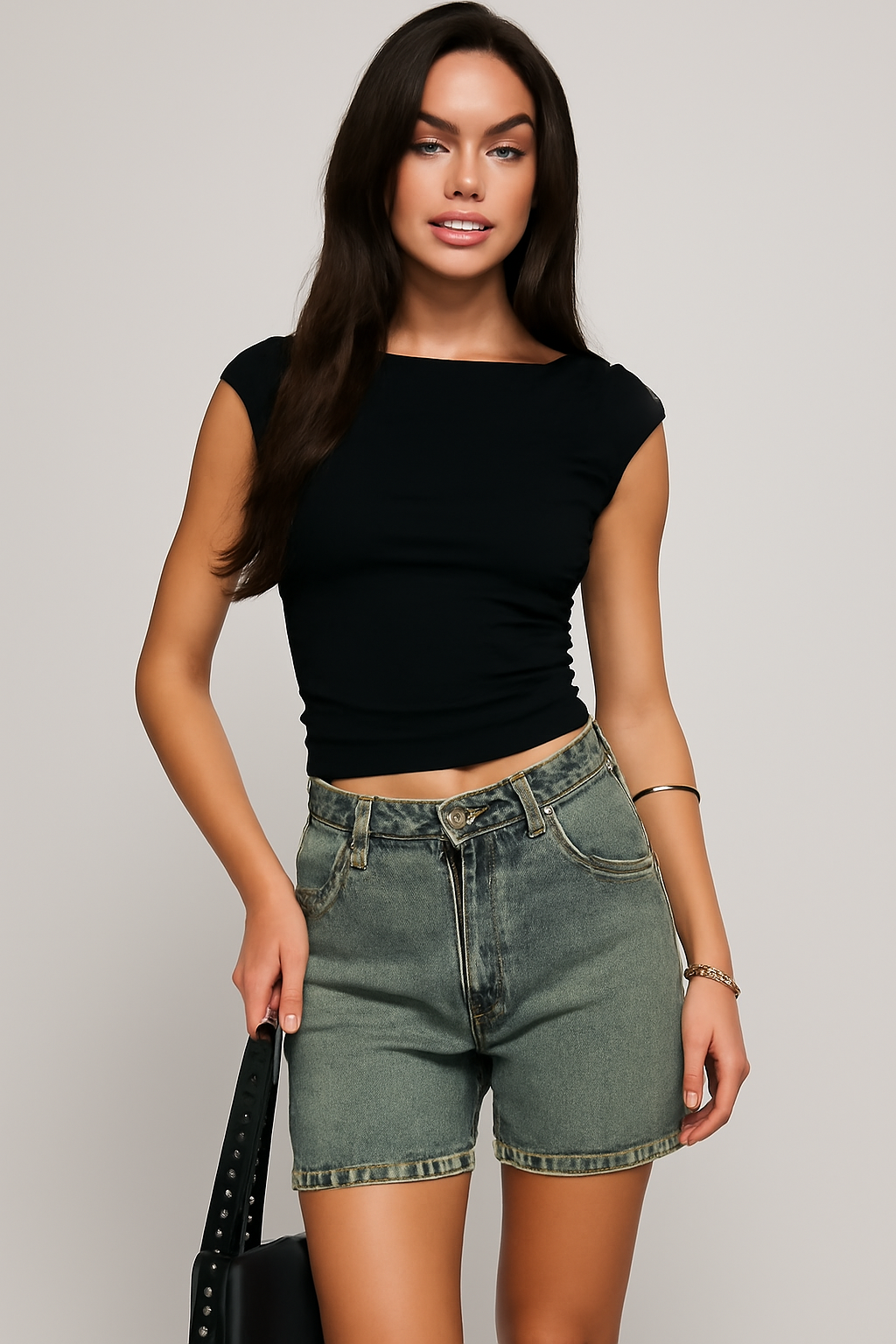 Women's Denim Shorts Relaxed Fit Mid-Rise - SummerEase Nostalgic