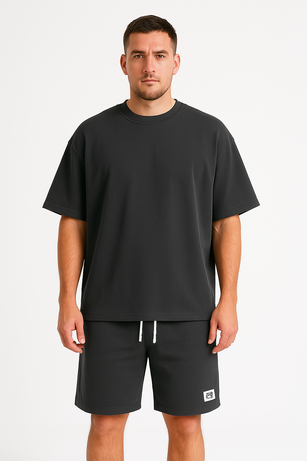 Men’s Athletic Set – Relaxed Fit – Short Sleeve Top & Drawstring Shorts – Breathable Set