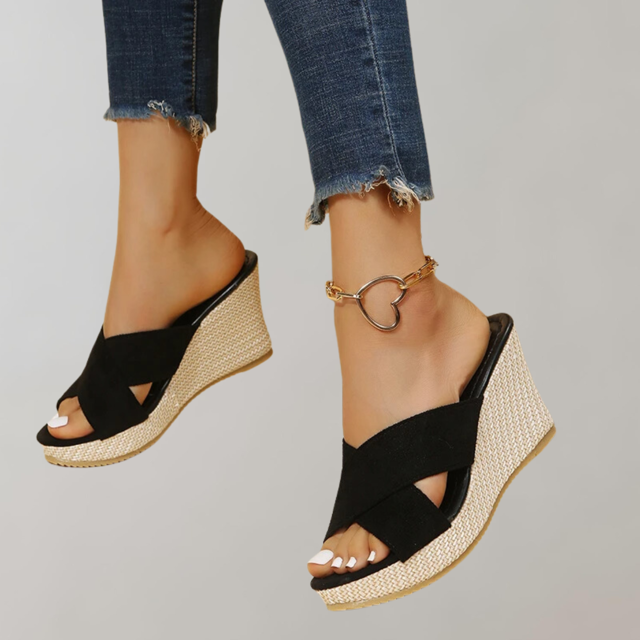 Women's Cushioned Wedge Sandals Crisscross Straps - UrbanStride