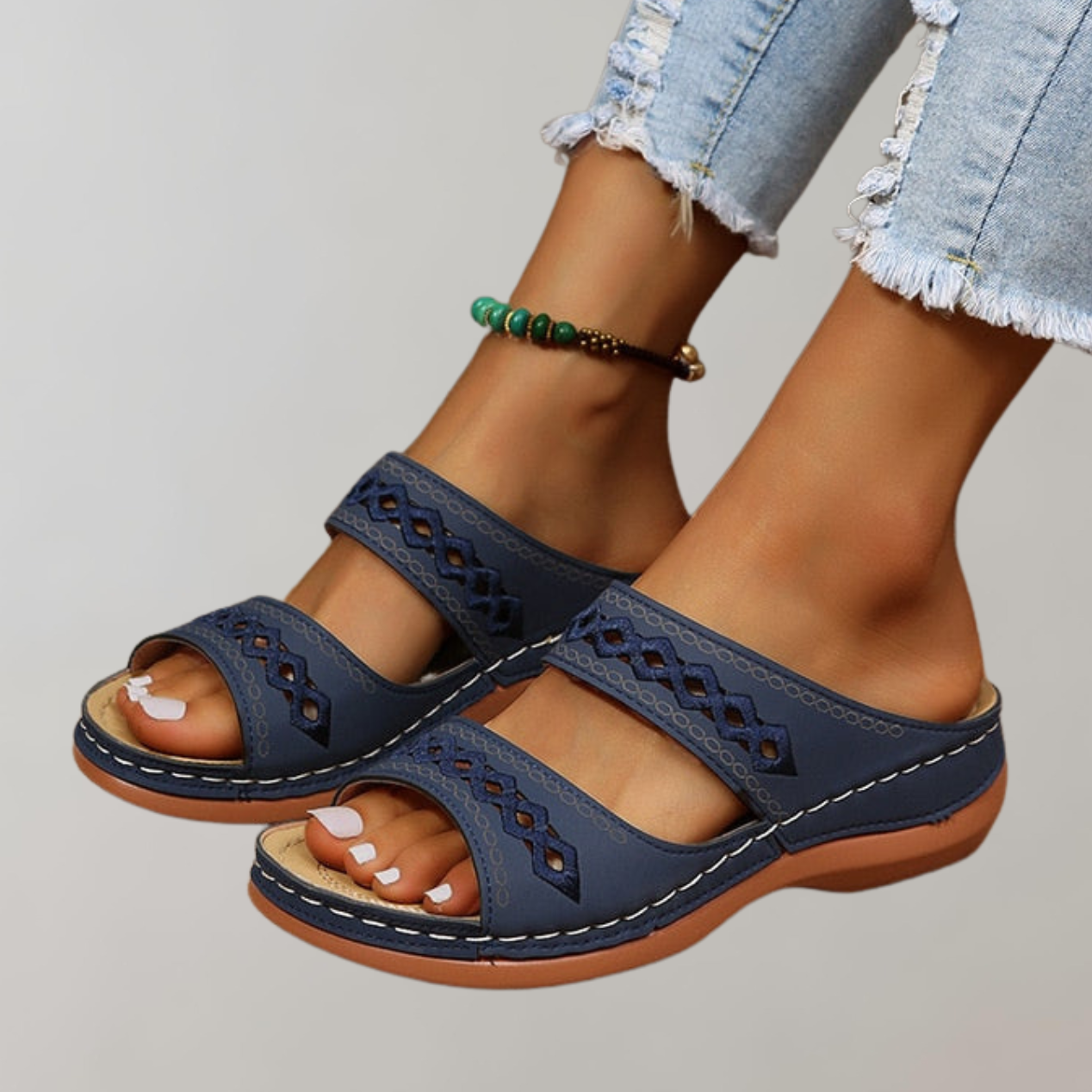Women's Arch Support Sandals Cushioned Breathable - SummerStride Dark blue
