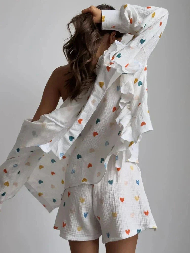 Women's 2-Piece Ruffled Sleeve Co-ord Set - Summer Breeze