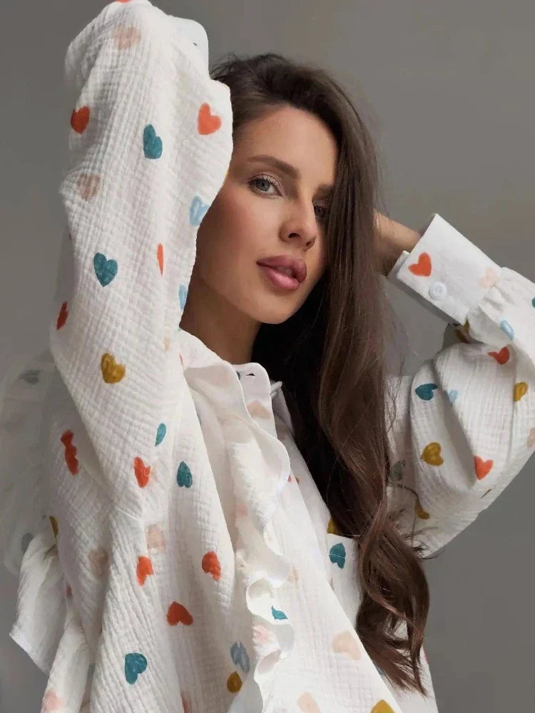 Women's 2-Piece Ruffled Sleeve Co-ord Set - Summer Breeze