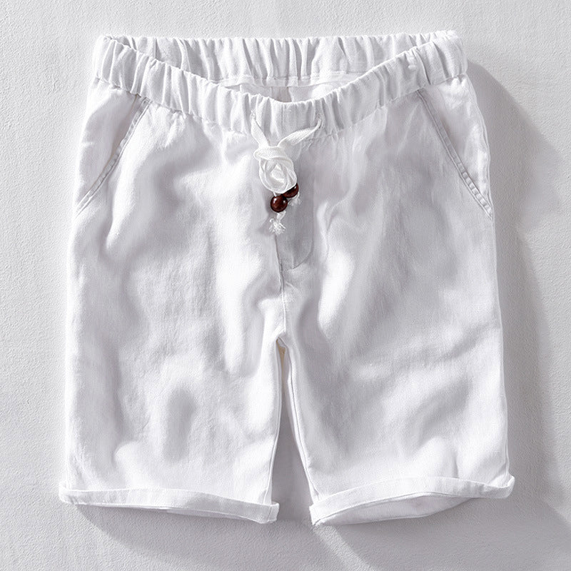 Women's Mid-Rise Shorts with Pockets - Nerissa Shorts White