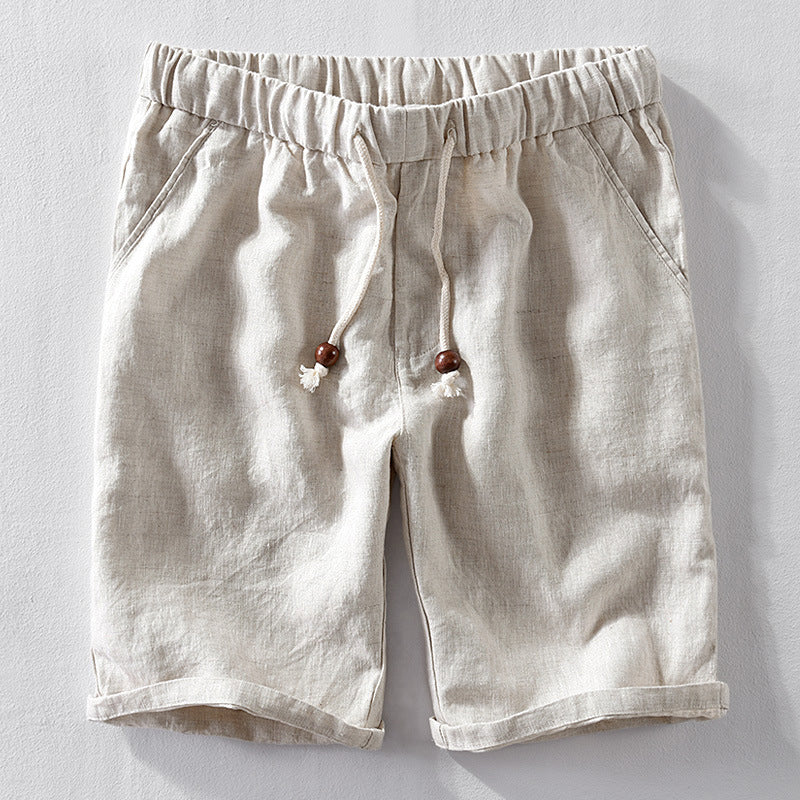 Women's Mid-Rise Shorts with Pockets - Nerissa Shorts Beige