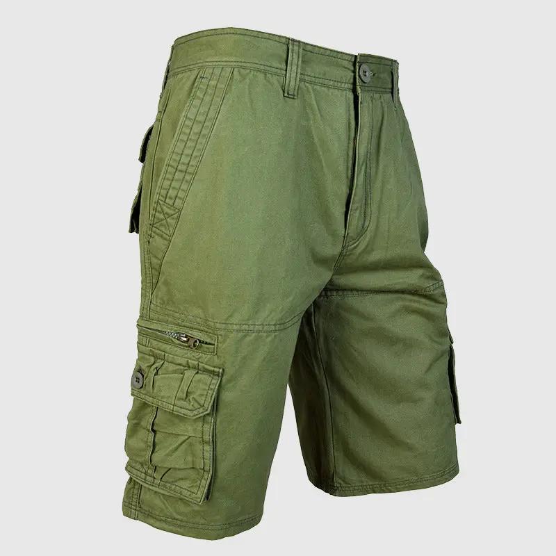 Men’s Cargo Shorts - Cotton Blend - Relaxed Fit - Multi-Pocket Outdoor Wear Green