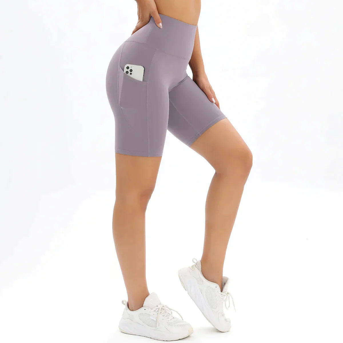 Women's High-Waist Pocket Fitness Shorts - ActiveFlex