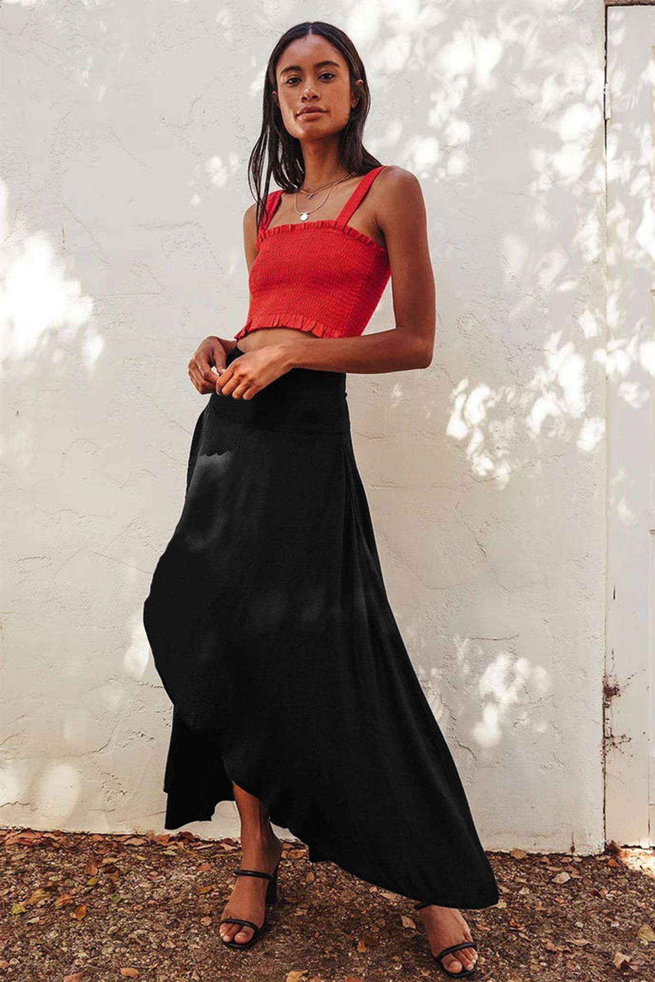 Women's High-Slit Maxi Skirt - Flowy Elegant Chiffon - SlitSkirt