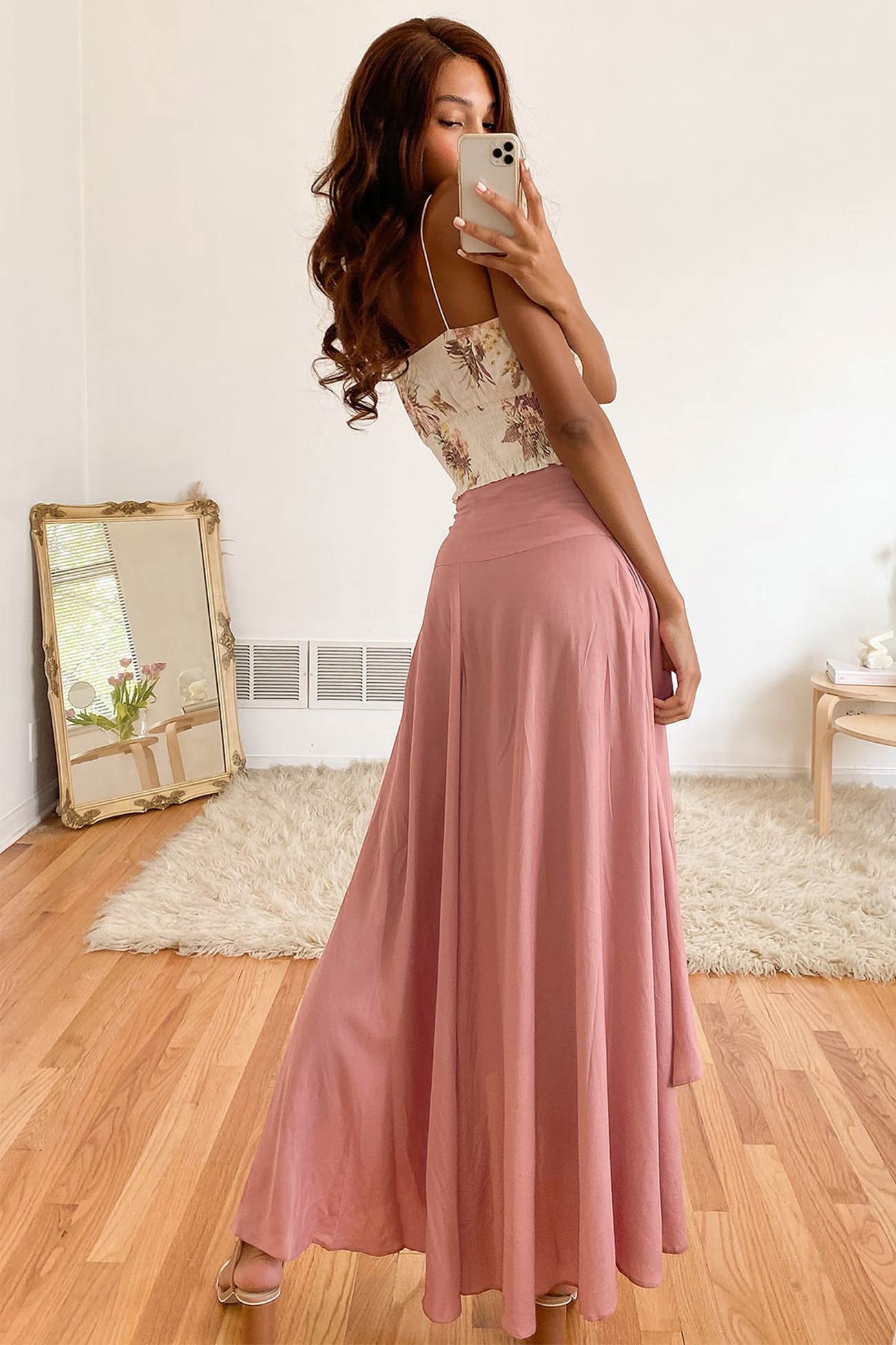 Women's High-Slit Maxi Skirt - Flowy Elegant Chiffon - SlitSkirt
