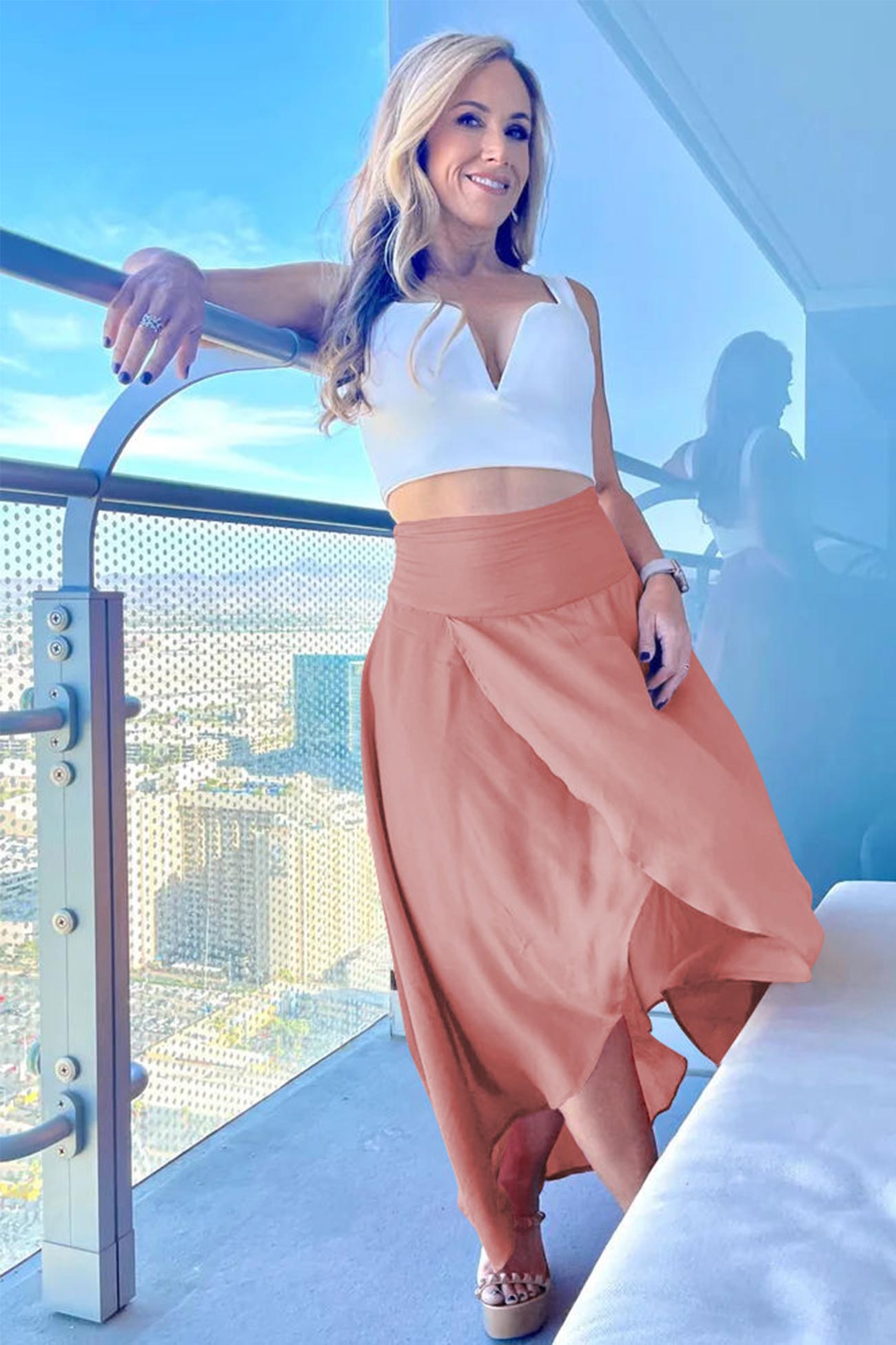 Women's High-Slit Maxi Skirt - Flowy Elegant Chiffon - SlitSkirt