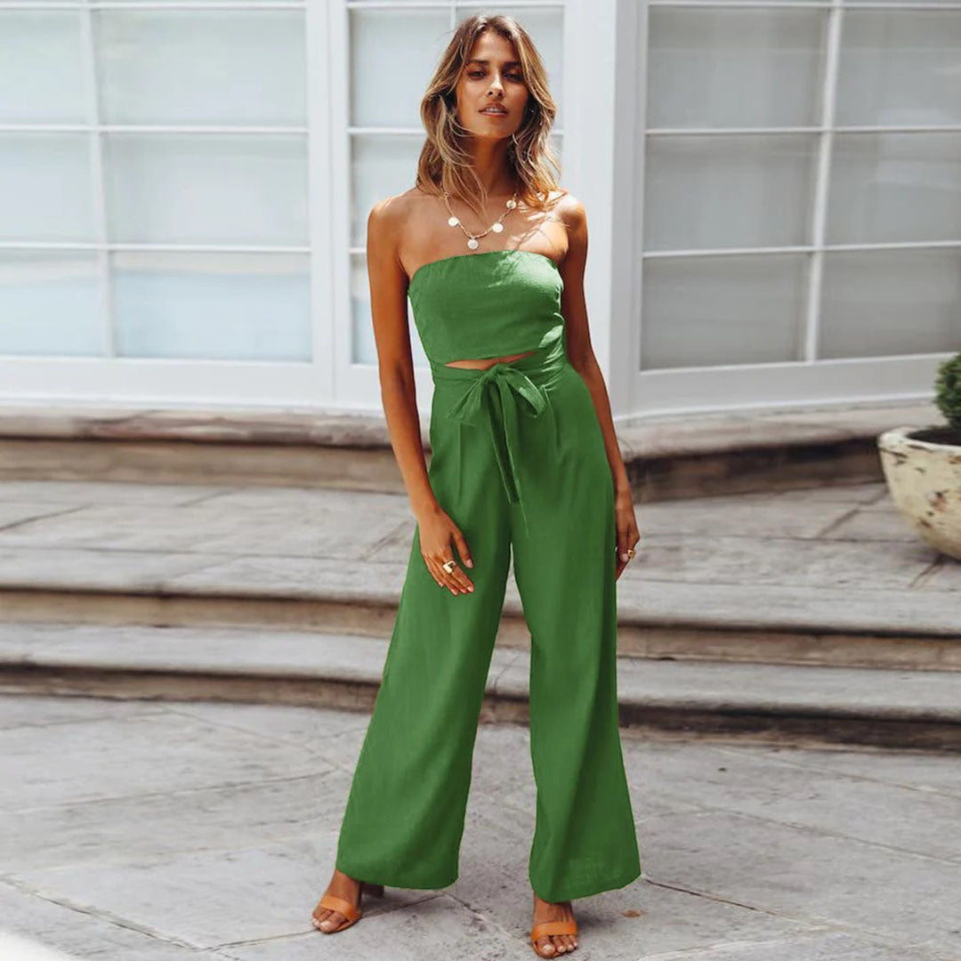 Strapless Casual Jumpsuit for Women Elastic Waist - SunVogue