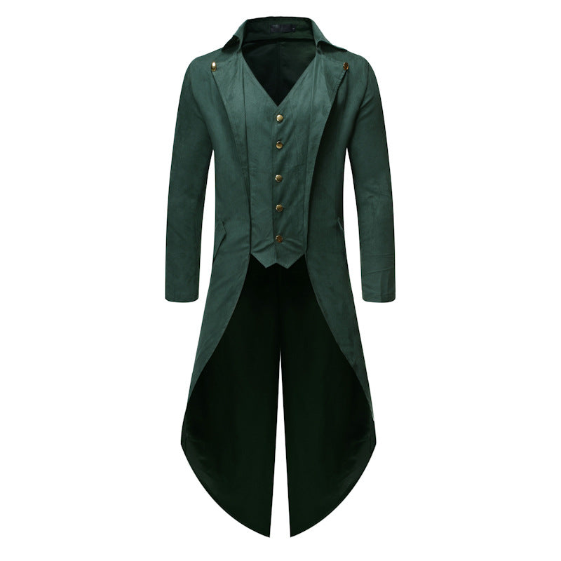 Vintage steampunk jacket for men Green