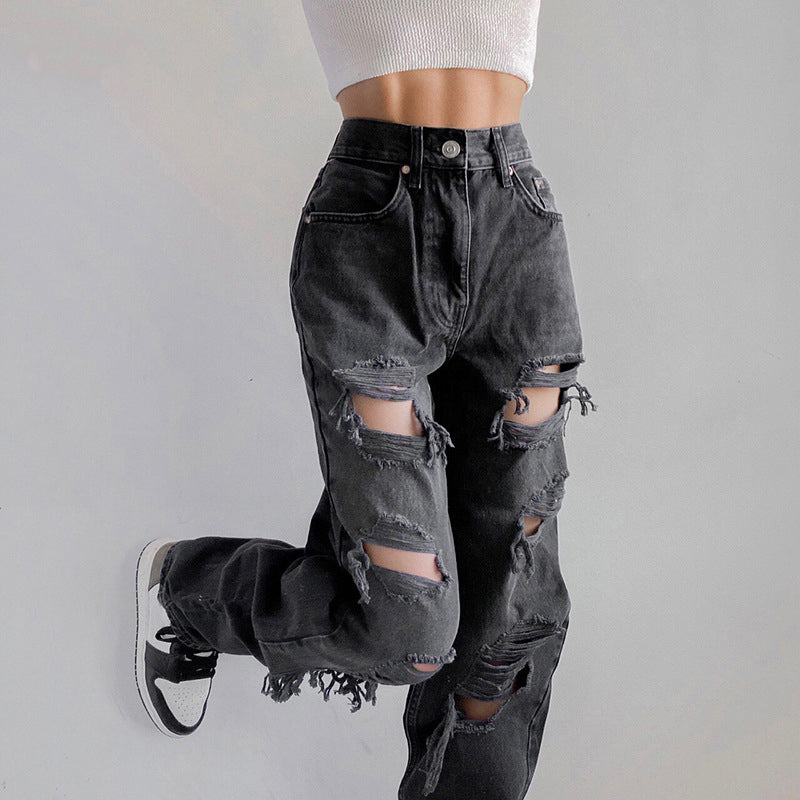 Ripped Jeans for Women Raw Hem Denim - EdgeWear