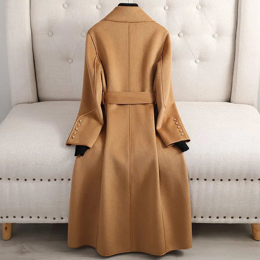 Women's Wool Trench Coat - Fitted & Flattering - UrbanChic
