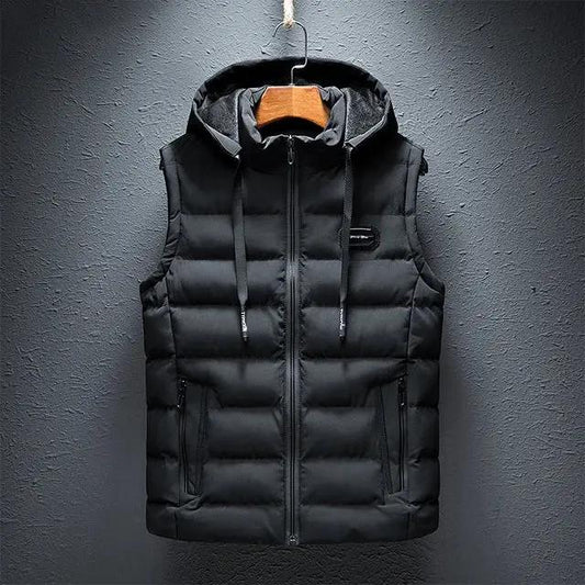 Men's Hooded Puffer Vest - Lightweight, Warm, and Stylish for Versatile Wear