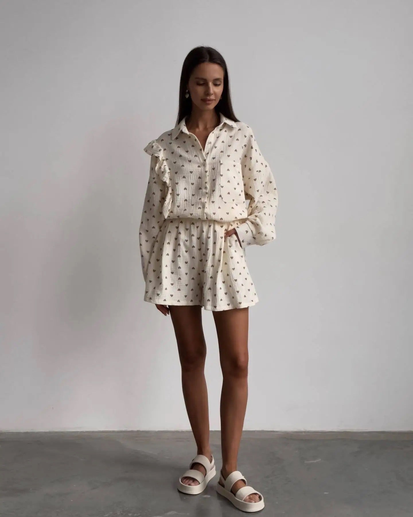 Women's 2-Piece Ruffled Sleeve Co-ord Set - Summer Breeze