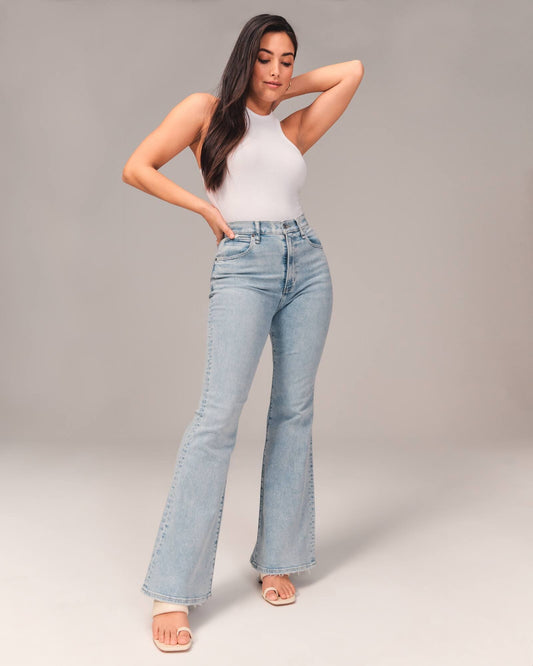 High-Waist Jeans for Women, Flattering Silhouette - WaistSculpt Light blue
