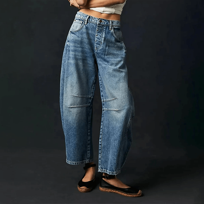 High-Waisted Wide Leg Jeans for Women - ComfortBlend Dark blue