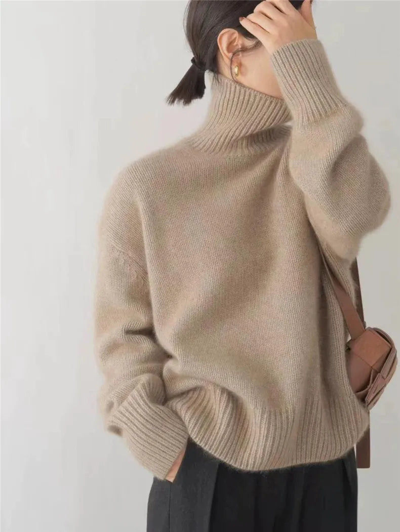 Women's Premium High Neck Sweater - WinterSoft