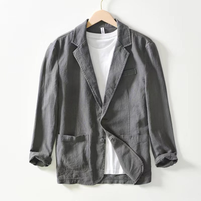 Men's Two-Button Blazer - Sleek Casual Style - UrbanEdge Dark gray