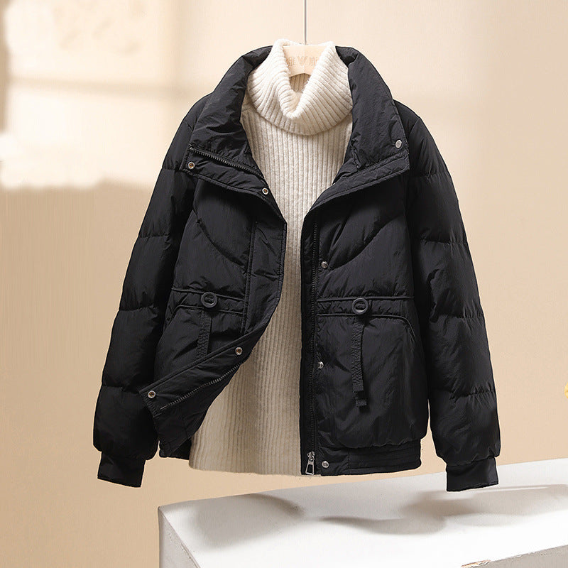 Women's Quilted Puffer Jacket Relaxed Fit - WinterChic Black