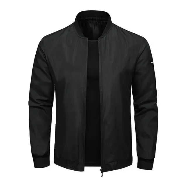 Men's Versatile Soft Bomber Jacket - Everyday Style - UrbanEdge Black