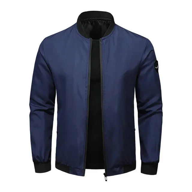 Men's Versatile Soft Bomber Jacket - Everyday Style - UrbanEdge Blue