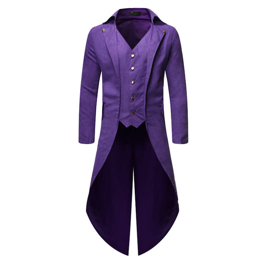 Vintage steampunk jacket for men Purple