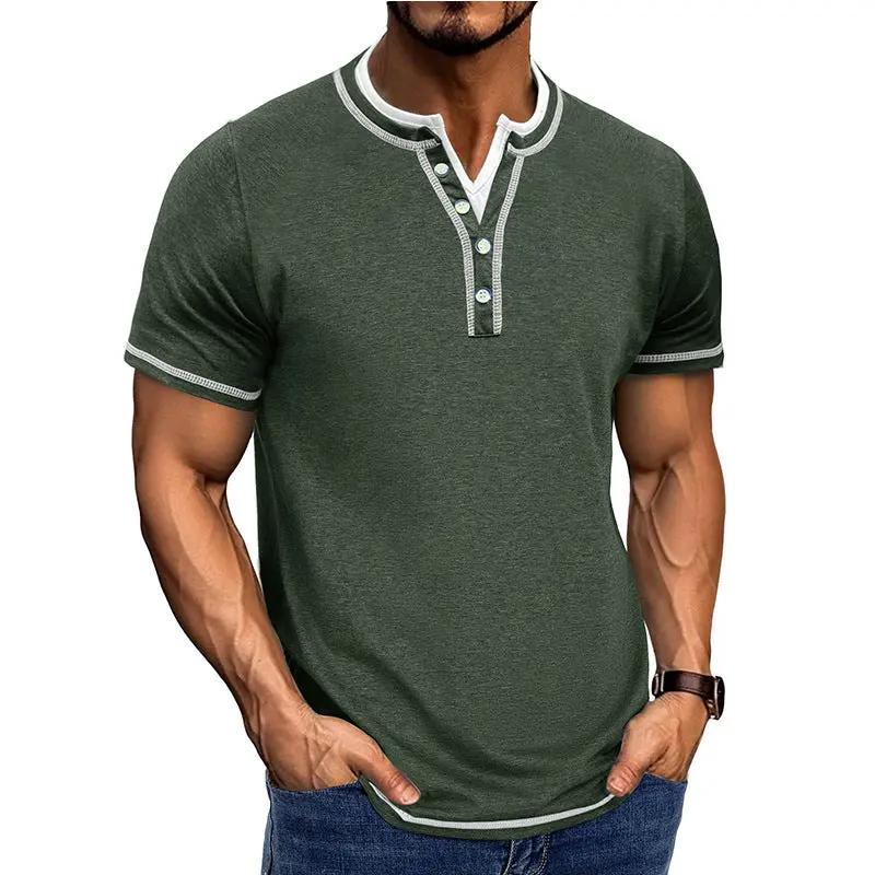 Men's Cotton Henley Shirt Classic Fit - HenleyEase Green