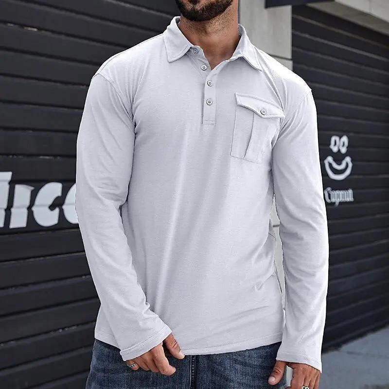 Men's Slim Fit Cotton Henley Shirt - Stand Collar - HenleyCool