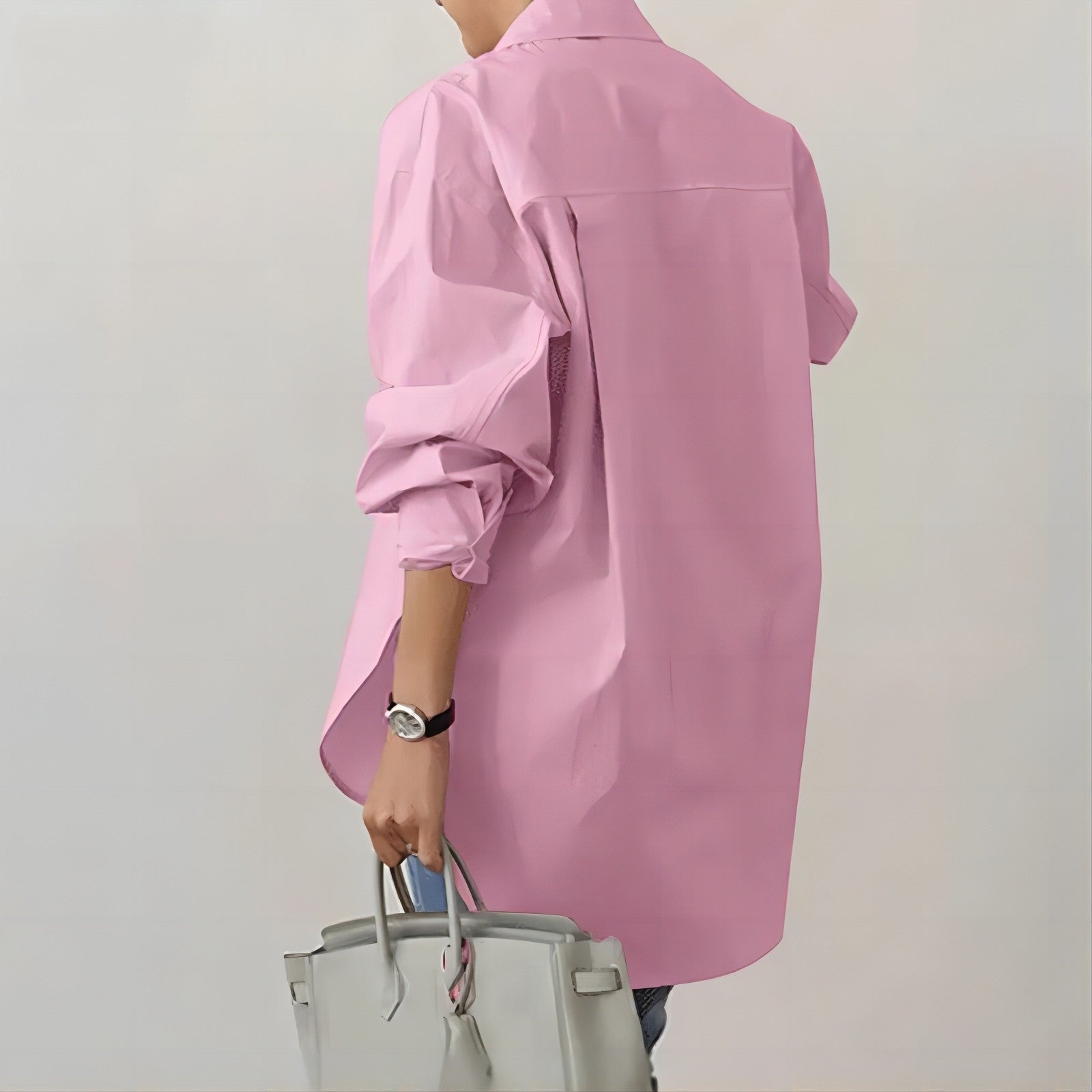 Women's Relaxed Fit Oversized Shirt - Effortless Chic, Button-Up - StyleEase