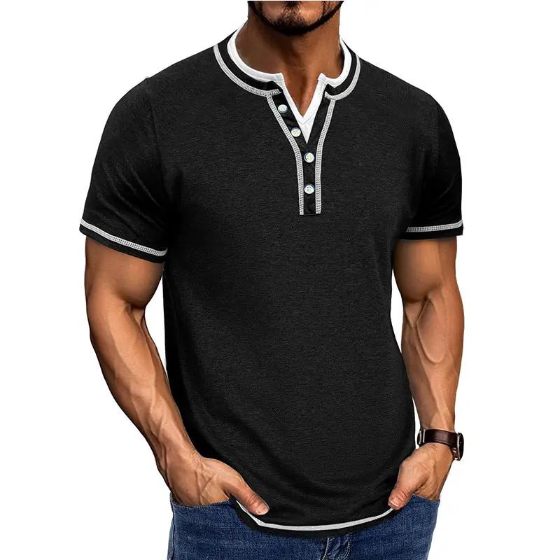 Men's Cotton Henley Shirt Classic Fit - HenleyEase Black
