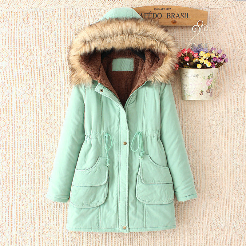 Women's Sherpa-Lined Parka - Faux Fur Trim, Slim Fit - WinterCharm Bean Green