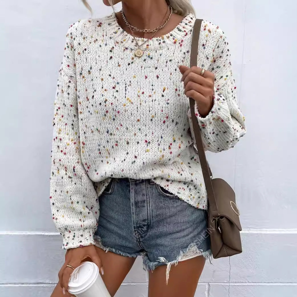 Women's Knit Pullover Sweater Relaxed Fit - SpeckleKnit