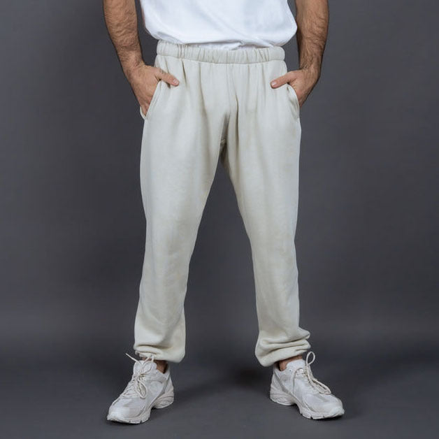 Men’s Sweatpants – Relaxed Fit – Elastic Waistband – Cotton – Side Pockets – Full Length Light Grey