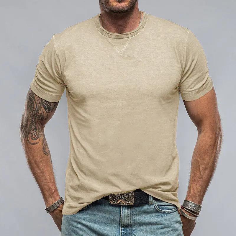 Men's Cotton Blend T-Shirt - Everyday Comfort Tee - UrbanSoft Beige