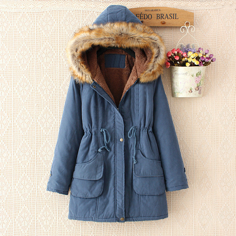 Women's Sherpa-Lined Parka - Faux Fur Trim, Slim Fit - WinterCharm Blue